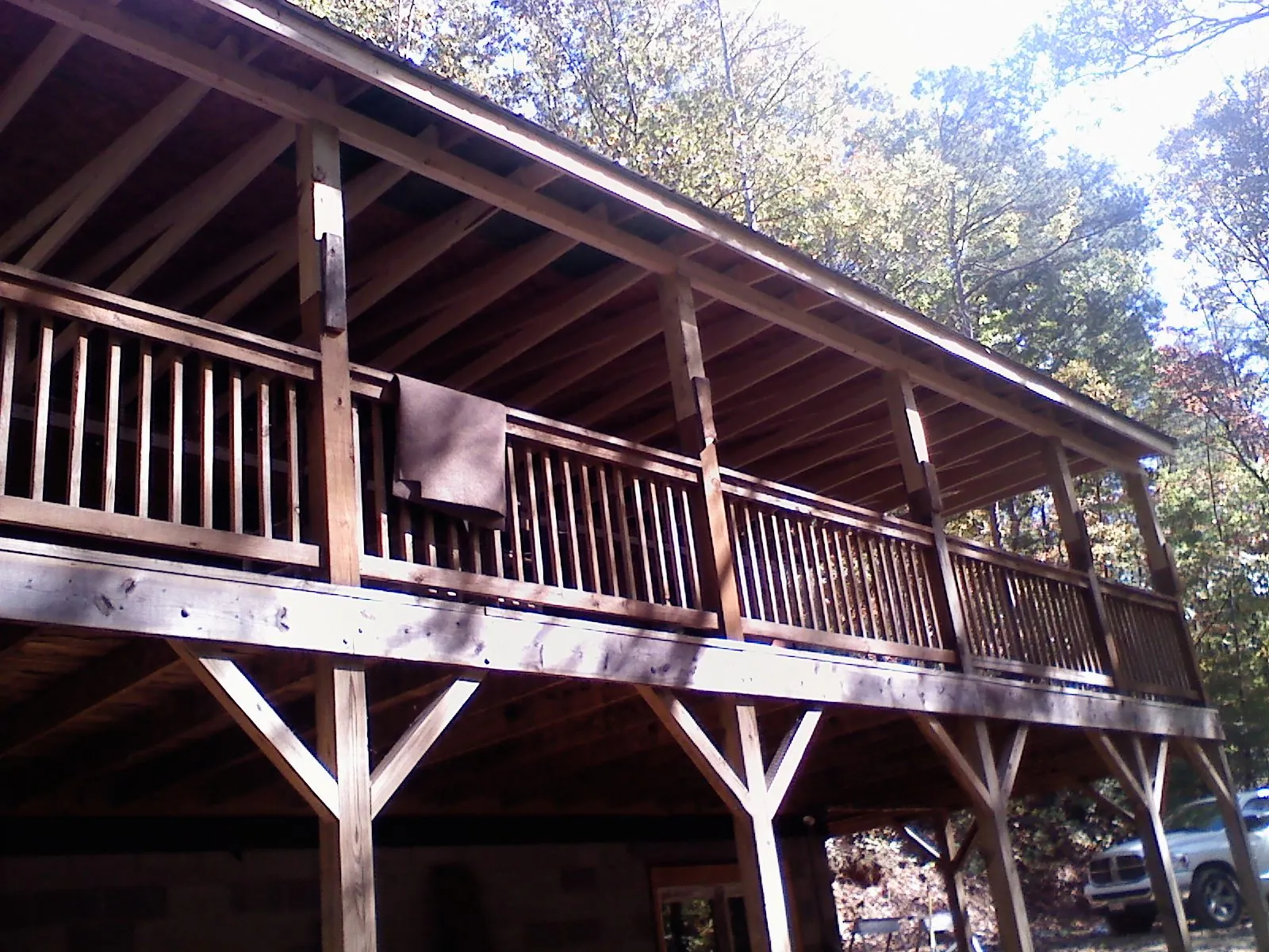 Timber framing under a new elevated porch and deck — Roof Leak Repair in Fielding by Roofing Brothers